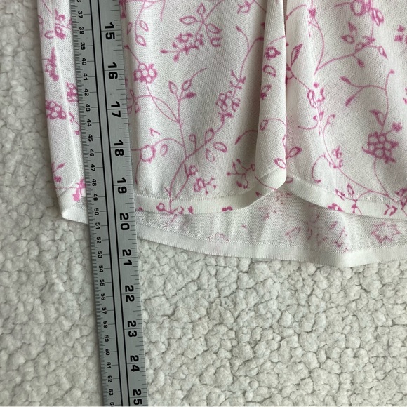 NWT Zara Women's puff short sleeve white floral open front cardigan, Sz L - Picture 12 of 17